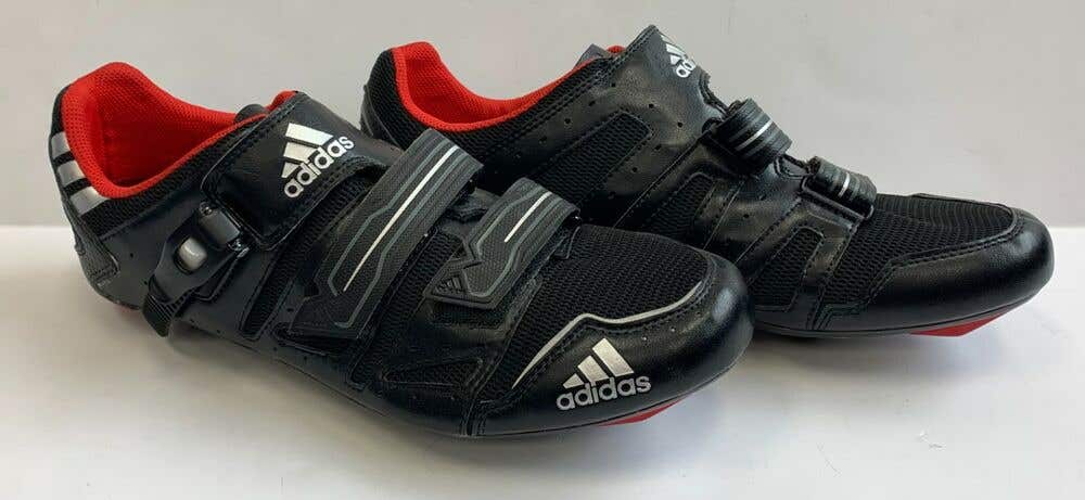 Adidas Cycling Shoes road bike 11 / 45 EUR black quick ratchet strap buckle mens