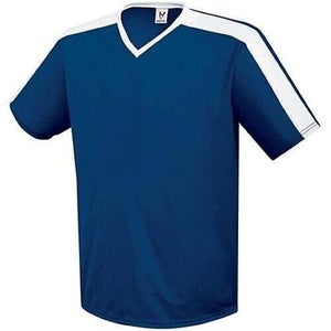 High Five Adult Unisex Genesis Size Small Navy Blue White Soccer Jersey New