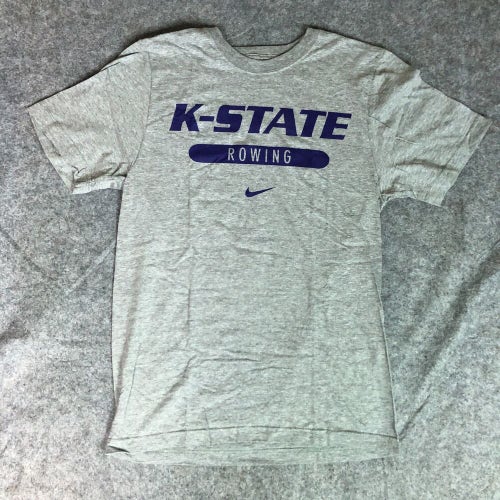 Kansas State Wildcats Mens Shirt Extra Small Nike Gray Tee Short Sleeve Rowing