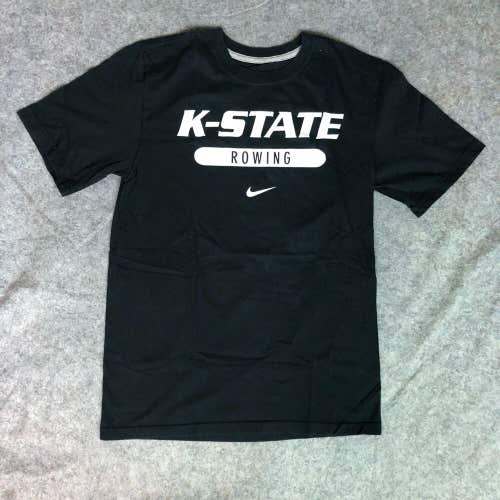 Kansas State Wildcats Men Shirt Small Nike Black White Tee Short Sleeve Rowing A