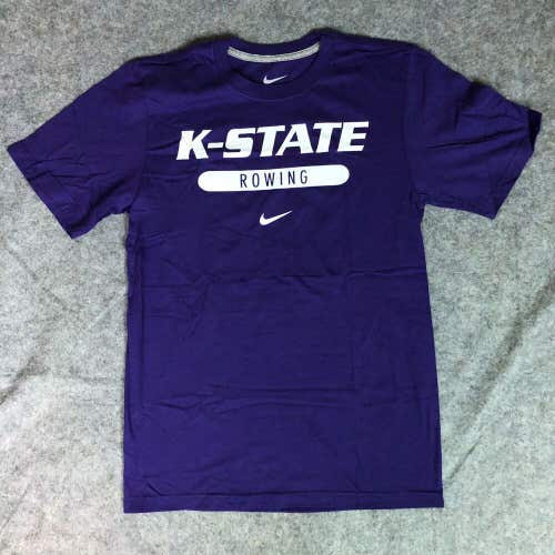 Kansas State Wildcats Mens Shirt Small Nike Purple White Tee Short Sleeve Rowing