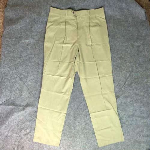 Cutter and Buck Mens Pants 40x35 Khaki Dress Straight Solid Pockets Cotton Blend