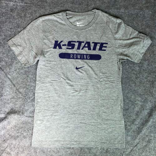 Kansas State Wildcats Mens Shirt Small Nike Gray Purple Tee Short Sleeve Rowing