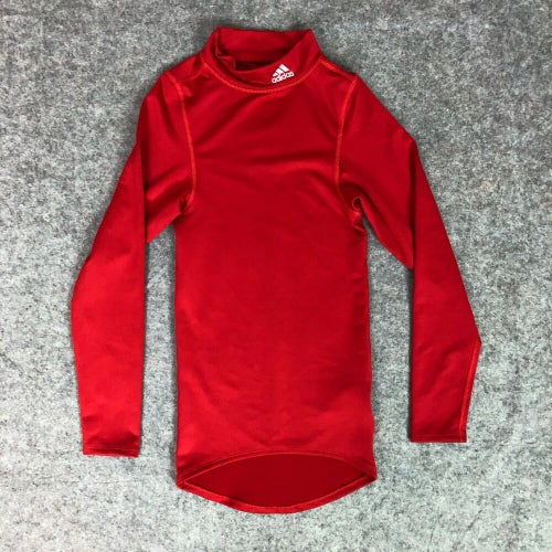 Adidas Mens Shirt Extra Small Red White Long Sleeve Compression Mock Climawarm C