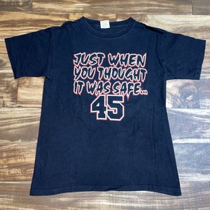 Vintage 90s Michael Jordan Hes Back 45 Starter YOUTH T-Shirt Size 14-16