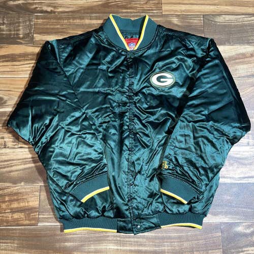 Green Bay Packers Satin Bomber Quilted Jacket Men’s Size Medium