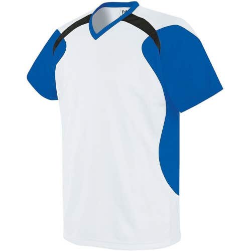 High Five Adult 322710 Tempest White Royal Blue Black Soccer Jersey NWT