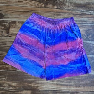Vintage Neon Bright Tie Dye Shorts Size Large Pink Blue