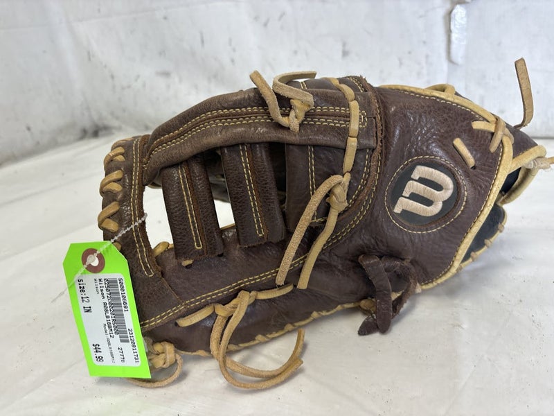 Used Wilson A800 Showtime A08lb16bm12 12" Leather Baseball First Base Mitt Glove Lht
