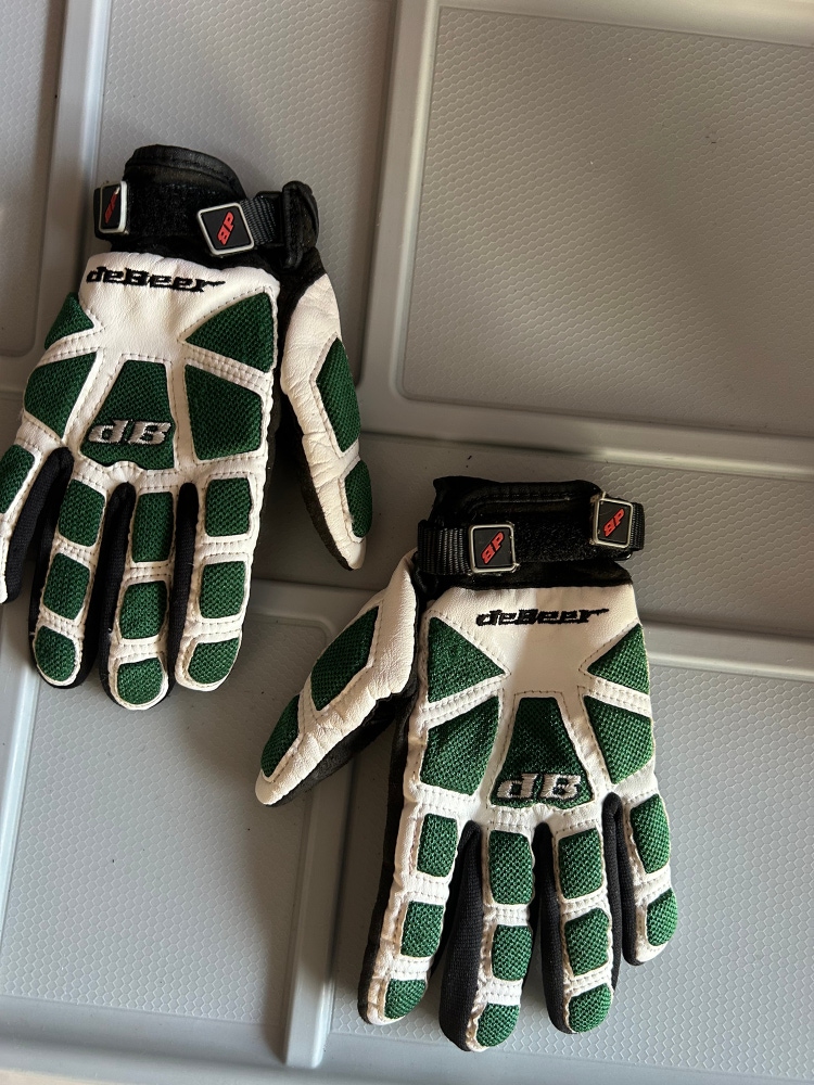 Lacrosse gloves green white girls