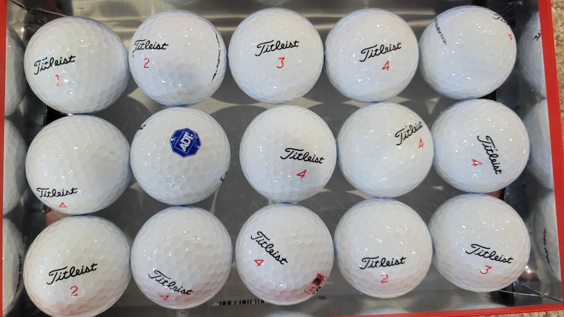 Used Titleist DT TruSoft Balls 15 Pack