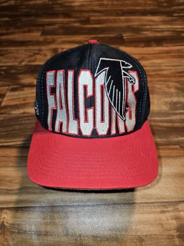 Vintage Rare Atlanta Falcons NFL Sports Logo 7 Big Spellout Hat Cap Vtg Snapback