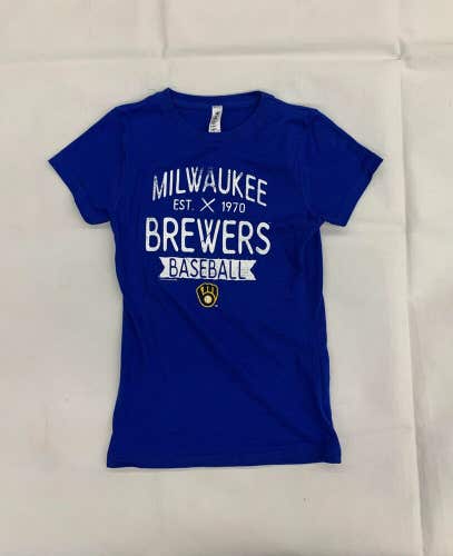 MLB Youth Kids Milwaukee Brewers Est. 1970 Tee Shirt M Blue 2616ROYAL