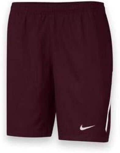 Nike Mens Team Power 9 Inch 598574 Size Large Maroon White Soccer Shorts NWT $40