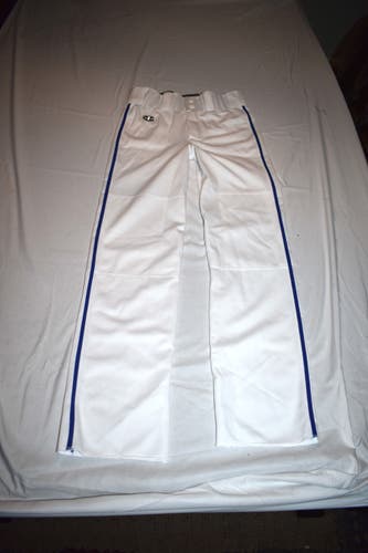 NEW - Champion Baseball Pants, White/Blue, Youth Large