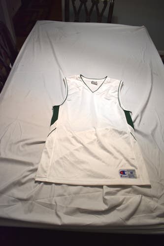 Champion Basketball Jersey, White/Green, Medium
