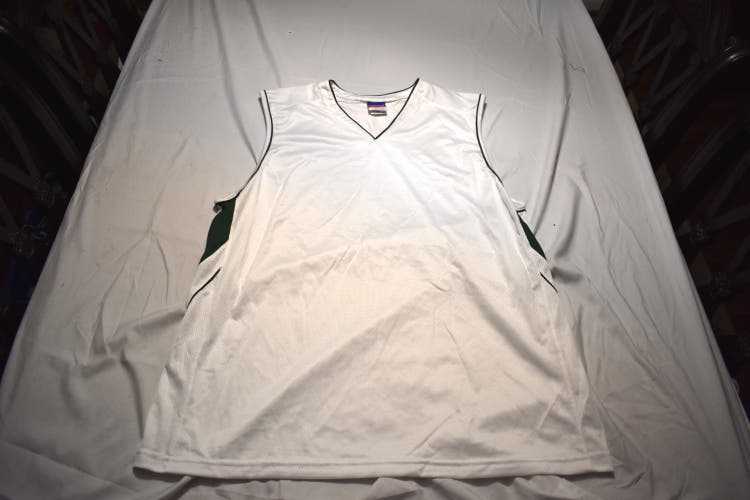 Champion Basketball Jersey, White/Green, XXL