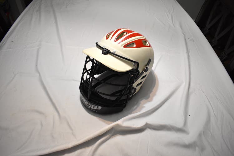 Cascade Vintage Lacrosse Helmet, White/Red, Small