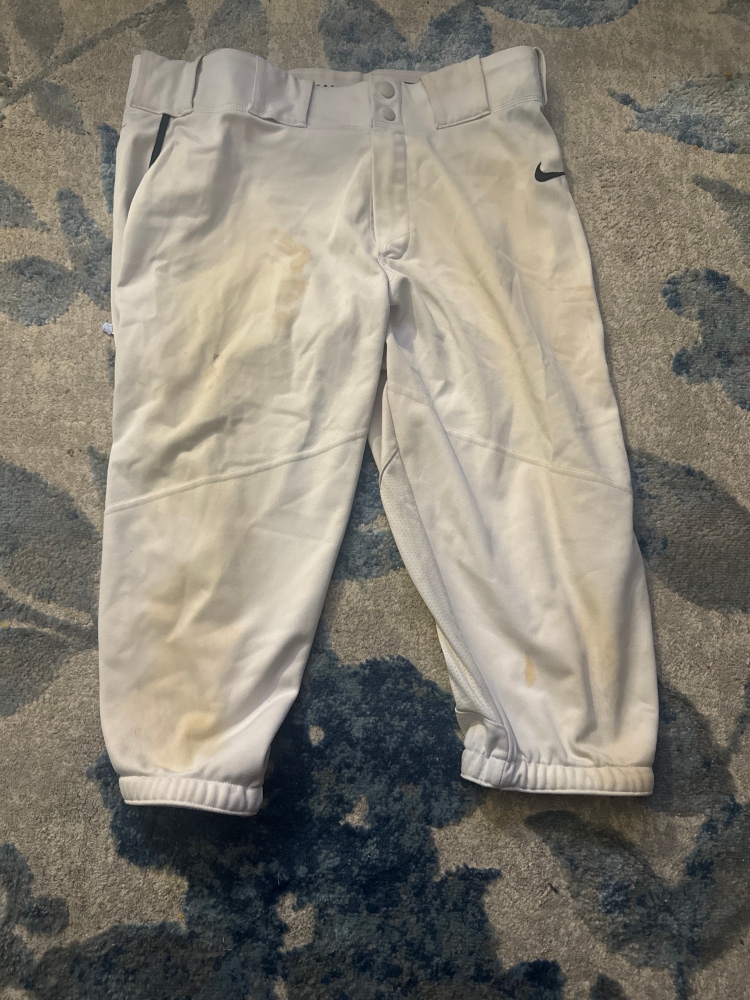 White Used Large Nike Game Pants