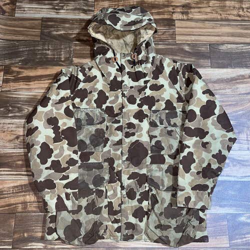 Vintage Cabelas Duck Camouflage Camo Goretex Hunting Jacket Sz Large Made In USA
