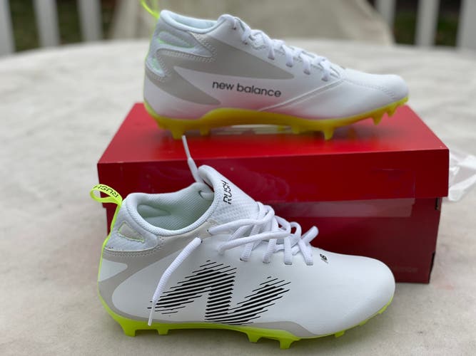 New Balance Rush V4 Mid White Lacrosse Cleats - Size 6