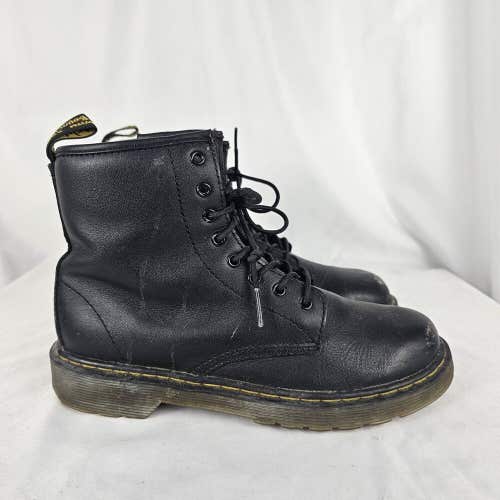 Doc Martens Youth Unisex Black Delaney Leather Zip Boots Size Boys 4, Girls 5