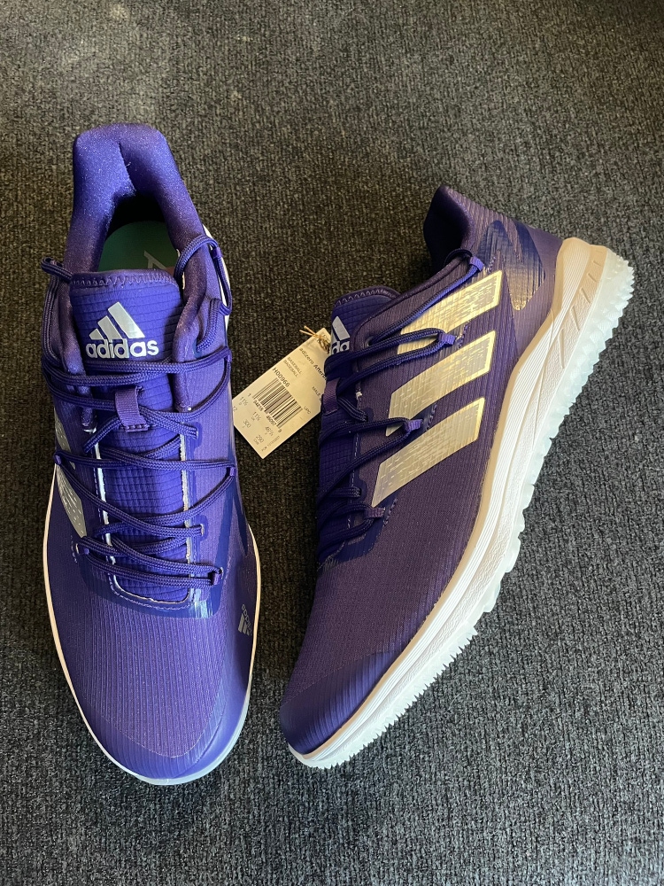 Adidas Adizero Afterburner Purple/Silver Turf Baseball Shoes Size 12