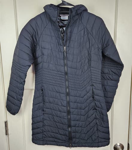 Columbia Omni Heat Women's Size: S Long Jacket Hooded Puffer Coat Black Winter