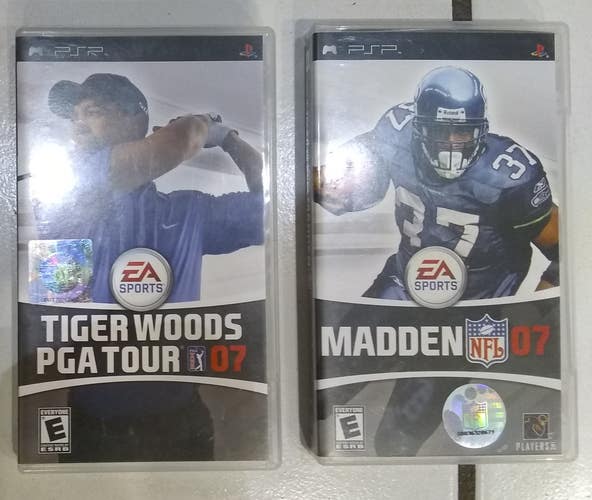 Tiger Woods PGA Tour 07 and Madden NFL 07 PSP Playstation Portable games bundle