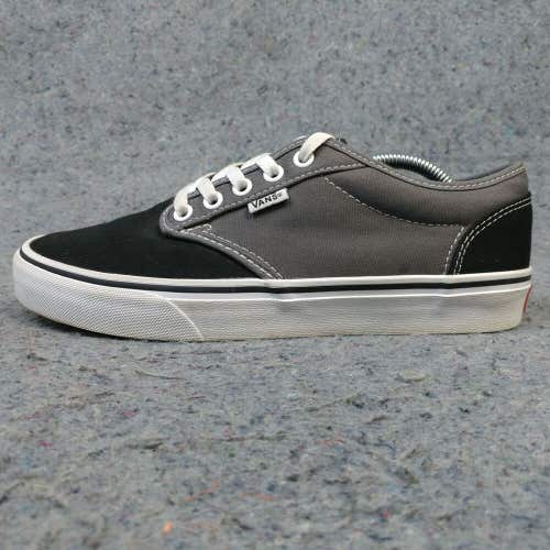 Vans Atwood Mens Shoes Size 7.5 Skateboarding Sneakers Black Gray Canvas Low Top