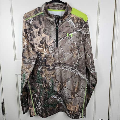 Under Armour Realtree Xtra Camo Scent Control Infrared Cold Gear 1/4 Zip Men's L