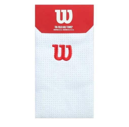 Wilson Microfiber WaffleTri-Fold Towel (White, 16" x 21") Golf NEW