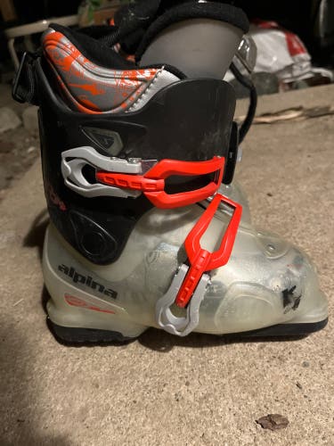Kid's  Skis With Bindings, Good Size 4 Boots, And Poles