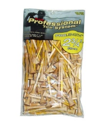 Pride Professional Pro Length Golf Tees (2.75",  Natural/Yellow, 100pk) NEW