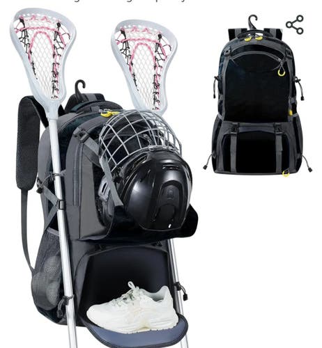 Black New Men's Lacrosse Backpack