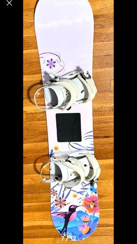 Kid's Morrow wildflower Snowboard With Bindings