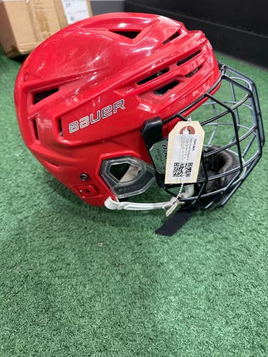 Red Used Medium Bauer Re-Akt 150 Helmet