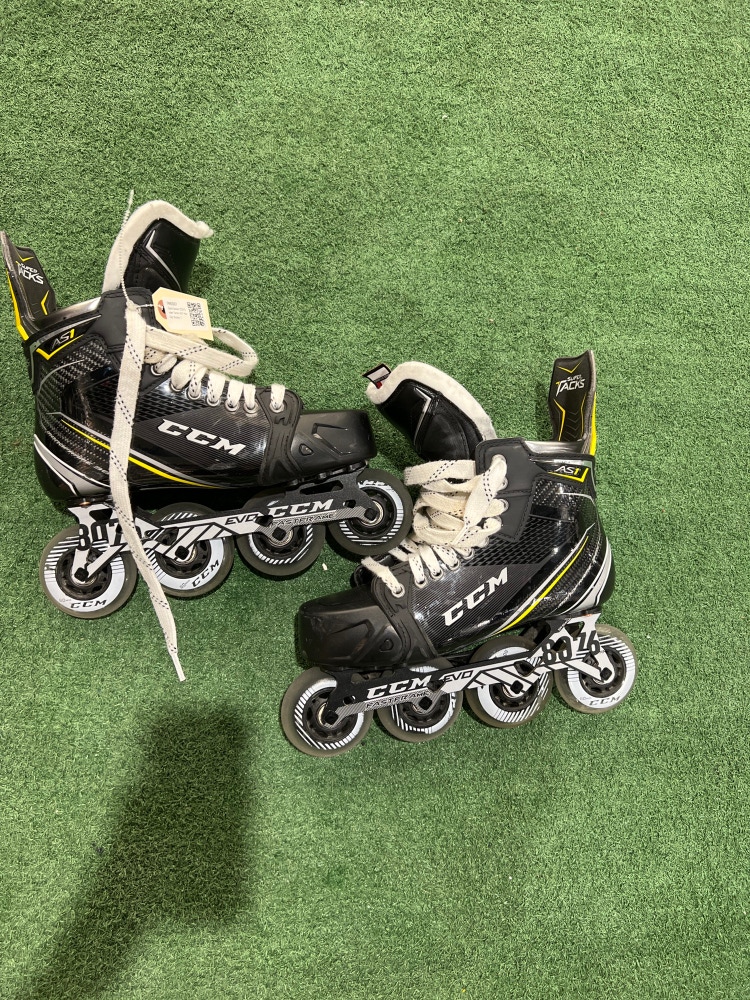 Used Senior CCM Super Tacks AS1 Inline Skates Size 7 with 2 Pairs of Wheels