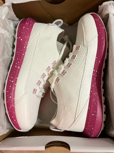 New in Box Women's Size 8 Golf Shoes, White & Pink, Stroll Sport Knit