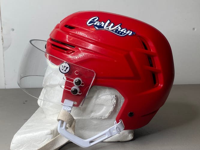 Warrior Alpha One Pro Hockey Helmet Pro Stock Small Red Warrior Visor 4695