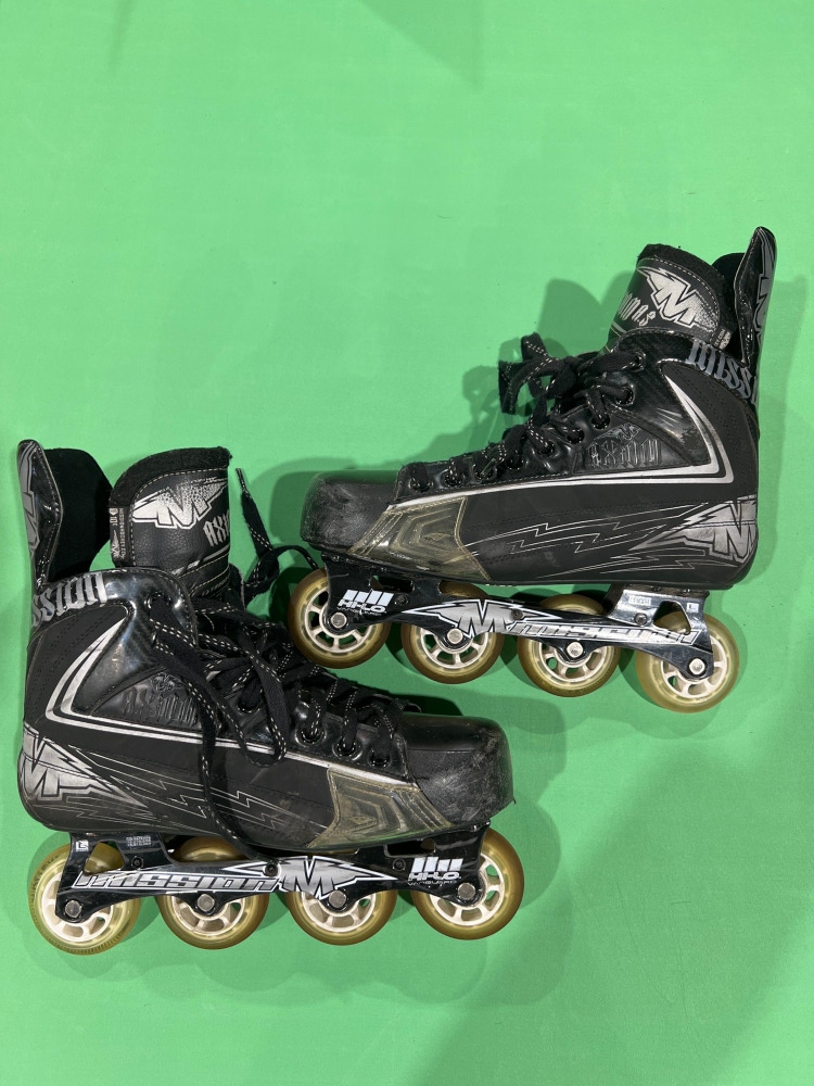 Senior Used Mission Axiom A3 Inline Skates Wide Width Size 10