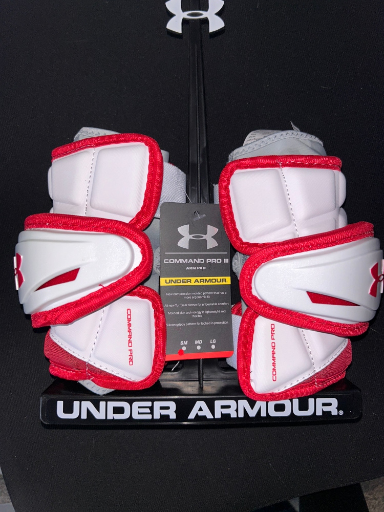 New Under Armour Command Pro 3 Arm Pads BLUE OR RED LAX LACROSSE MEDIUM