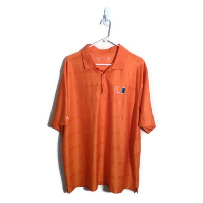 Antigua NCAA Miami Hurricanes Logo Orange Golf Polo Shirt XXL