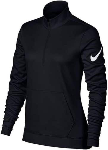 NWT Nike Therma Fit Womens Half Zip Fleece Golf Jacket Black White Size Small