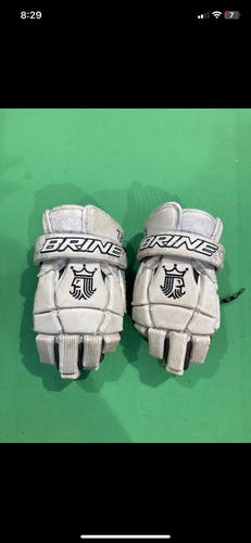 Brine King Superlight 2 Youth Large Lacrosse Gloves - White