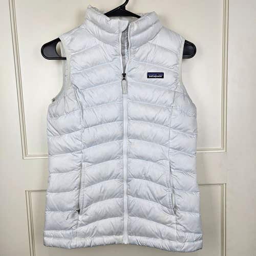 Patagonia White Goose Down Puffer Vest Full Zip Junior Size XL (14)
