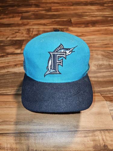 Vintage Rare Florida Marlins MLB Sports Annco Blockhead Hat Cap Vtg Snapback