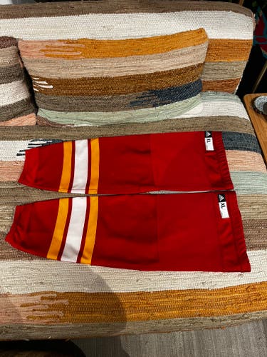 XL Pro Stock Adidas Calgary Flames Socks