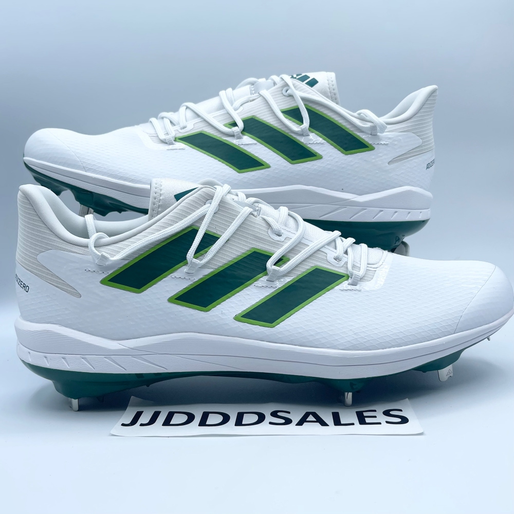 Adidas Adizero Afterburner 8 White Green Baseball Cleats H00973 Men’s Sz 8   New