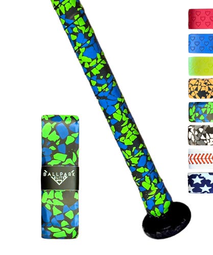 1.1mm Blue and Green Pebble Camo Bat grip By Ballpark Elite NEW